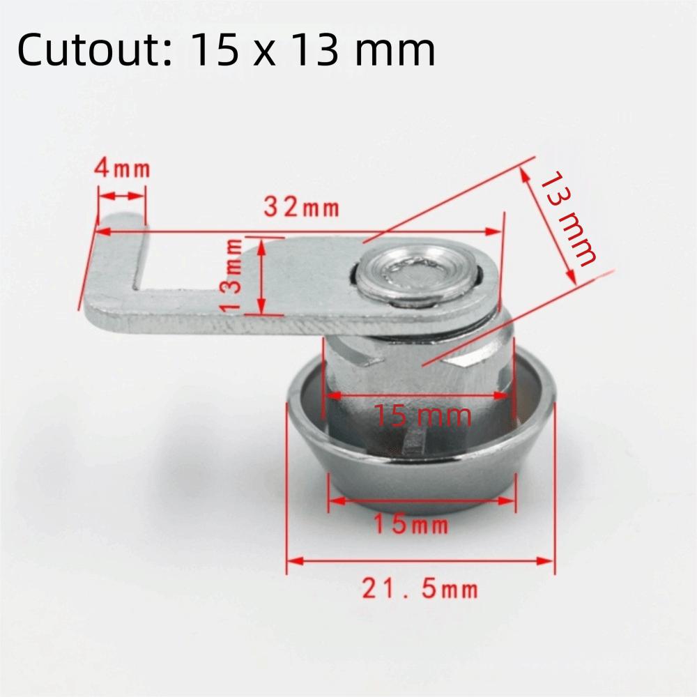 Rust-Resistant Mini Cam Lock with Quick Clip Metal Cabinet Silver Cash Box Lock Easy Replacement with Keys Security Cabinet Lock