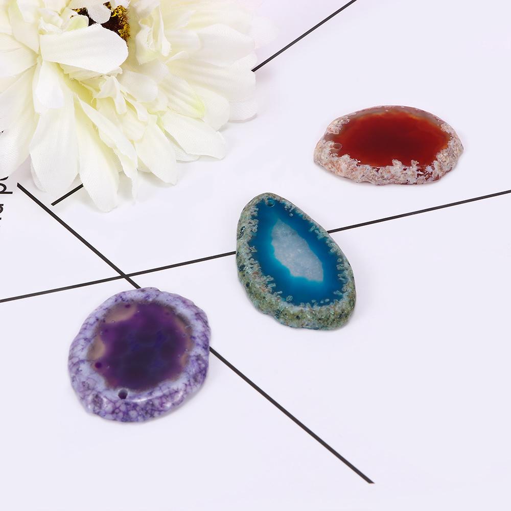 Polished Reiki Stone Slice Stone DIY Quartz Pendant Jewelry Accessories Home Decoration
