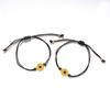 Sunflower Daisy Alloy Friendship Bracelet with Wax Thread Woven Design