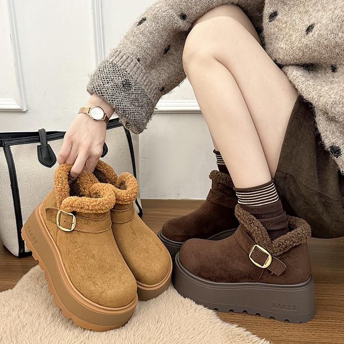 Женские большие размеры мягкие эластичные зимние теплые утепленные сноубутсы нескользящие износостойкие для улицы для отдыха спортивные плюшевые хлопковые ботинки