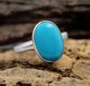Кольцо с овальным драгоценным камнем из синей бирюзы, составное кольцо, подарок для нее, кольцо с безелем, ювелирные изделия ручной работы, подарок на день рождения, серебро 925 пробы