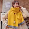 Candy Colors Women Scarf Wrap Scarves Vintage Imitation Cashmere Large Shawl Cute Avocado Embroidery Knitted Thick Scarf Winter