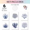 97 Decor Sea Coral Wall Decor - Coastal Coral Wall Art, Dark Blue Corals Prints, Navy Blue Wall Art Corals Pictures, Boho Ocean Artwork Coastal