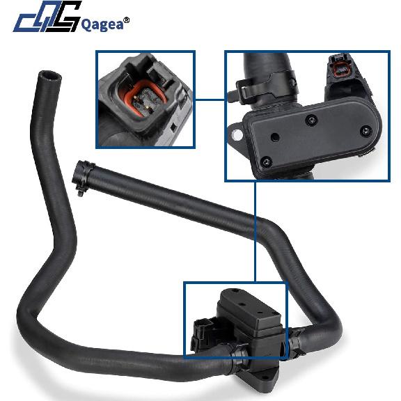 Qagea Heater Control Valve, Stainless Steel, Black, 3/8", NPT, Compatible With 2006-2015 Nissan Titan 5.6L, Replaces 92400-ZT10A, 92400-ZT00A,