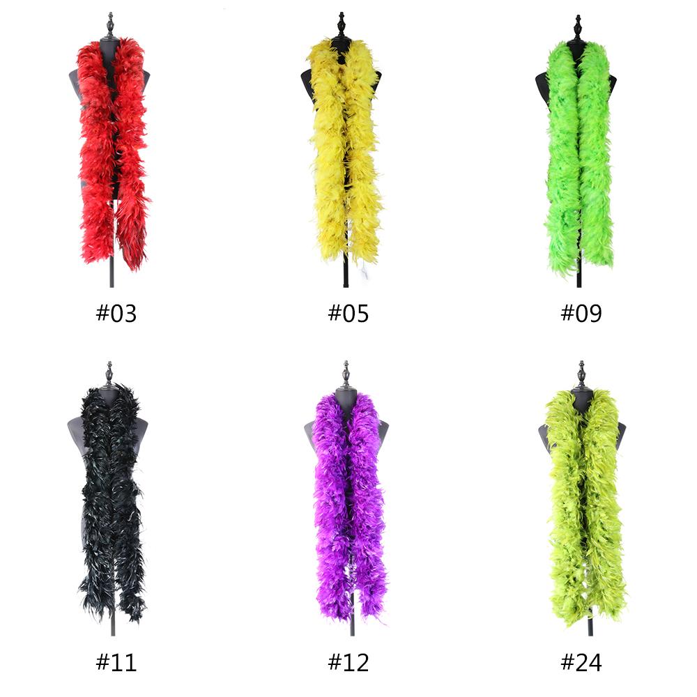 DIY 2meters Thicken Rooster Feathers Boa Crafts Natural Chicken Feather Scarf Making Carnival Party Clothes Handicraft Accessories