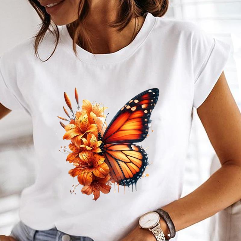 (Asian Size) Women Tee Top Clothing Trend Style Cute 90s Casual Printing Short Sleeve T Shirt Fashion Printed Lady Female Graphic T-shirts