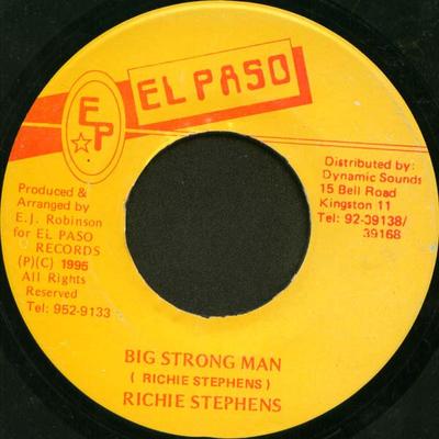 7-дюймовая пластинка RICHIE STEPHENS Big Strong Man NONE El Paso 1995 Ямайка Регги Ска Даб Б/у