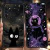 Мягкий ТПУ Чехол для телефона Realme 11 10 9 Pro Plus GT2 GT3 GT5 C21 C25 C35 C53 C55 C67 Pro 5G Милый Цвет Звездное Небо Черный Кот Capas