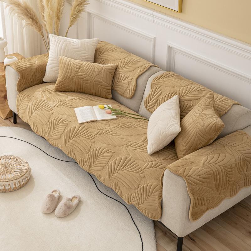 Скандинавский однотонный чехол для дивана для гостиной, нескользящий толстый плюшевый диван-подушка, коврик, комбинированный диван, защита для полотенец, домашний декор