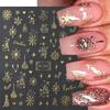 Nail Art Stickers Christmas Golden Snowflake Snowman Christmas Tree Cookie Man Snowball Cartoon Nail Stickers