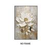 Abstract White Flower Oil Painting Printed On Canvas, Luxury Flower Posters and Prints Floral Wall Art Porch Living Room Decor