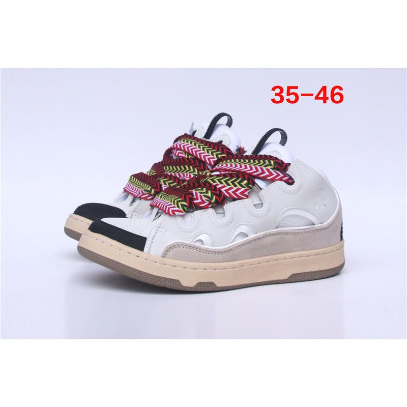 Men'S And Women'S Leather Splicing LaceUp Catwalk Bread Shoes Platform Casual Shoes Curb Trend