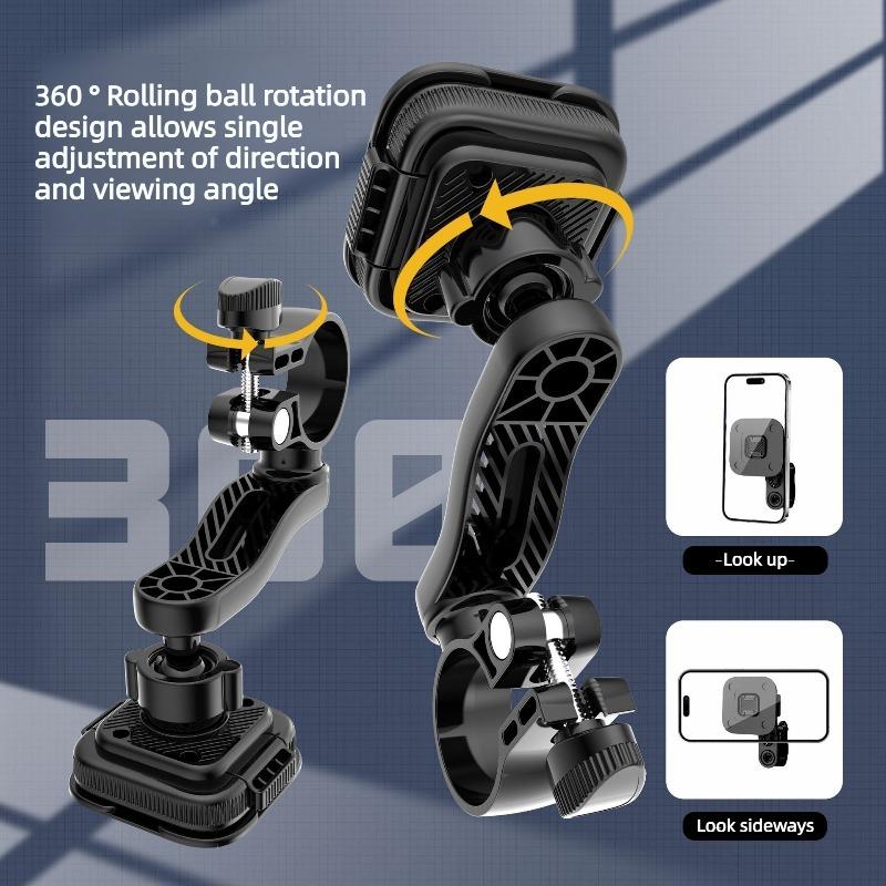 Bicycle Phone Holder 360 Rotation Shockproof Ultralight Magnetic Handlebar Mount for Riding Motorcycle GPS Bicycle Accessories