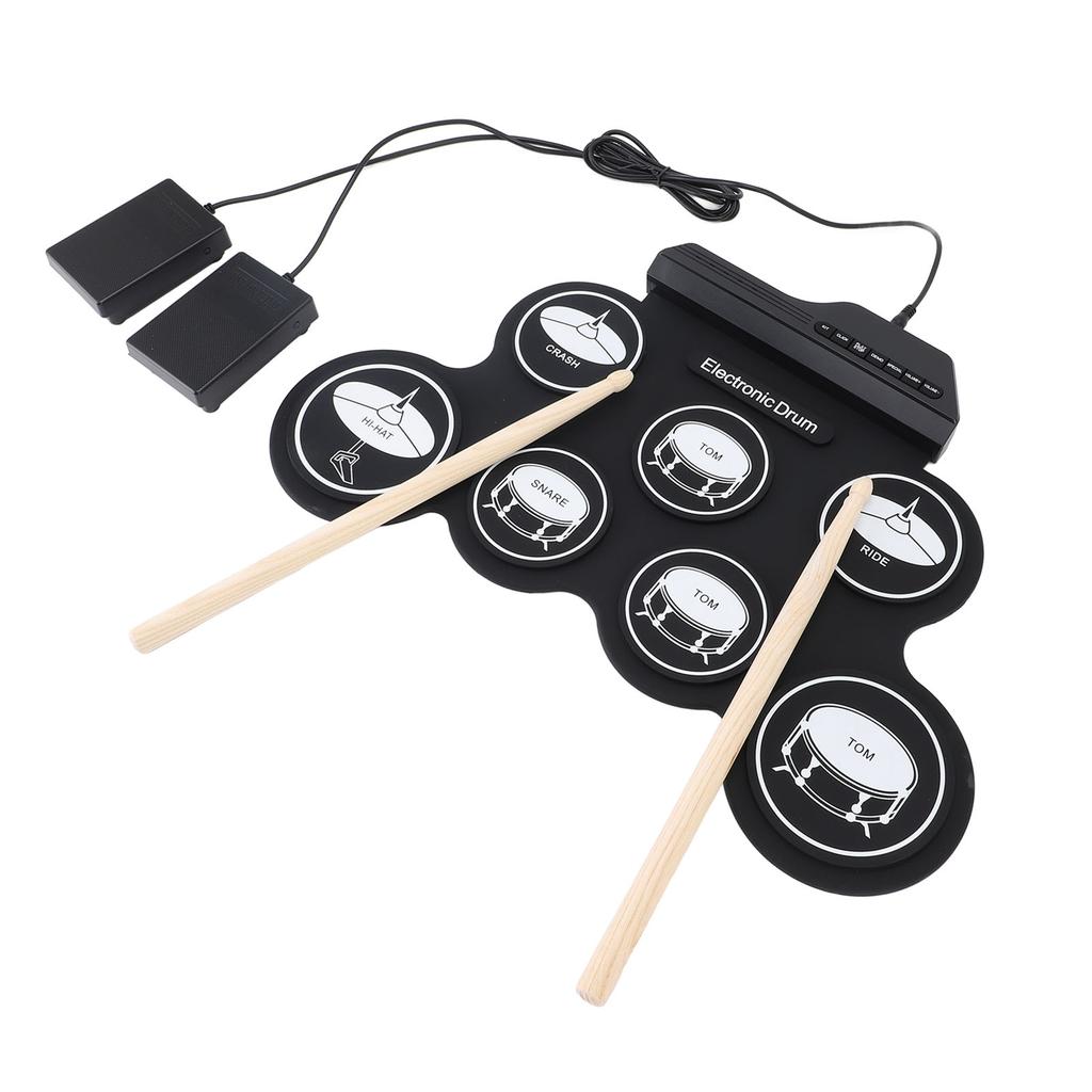 Hand Roll Electronic Drum Portable USB Electronic Drum Pad Foldable Silicone Hand Roll Electronic