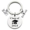 Graduation Gift Stainless Steel Keychain Rings Key Holder Creative Decorated Accessories