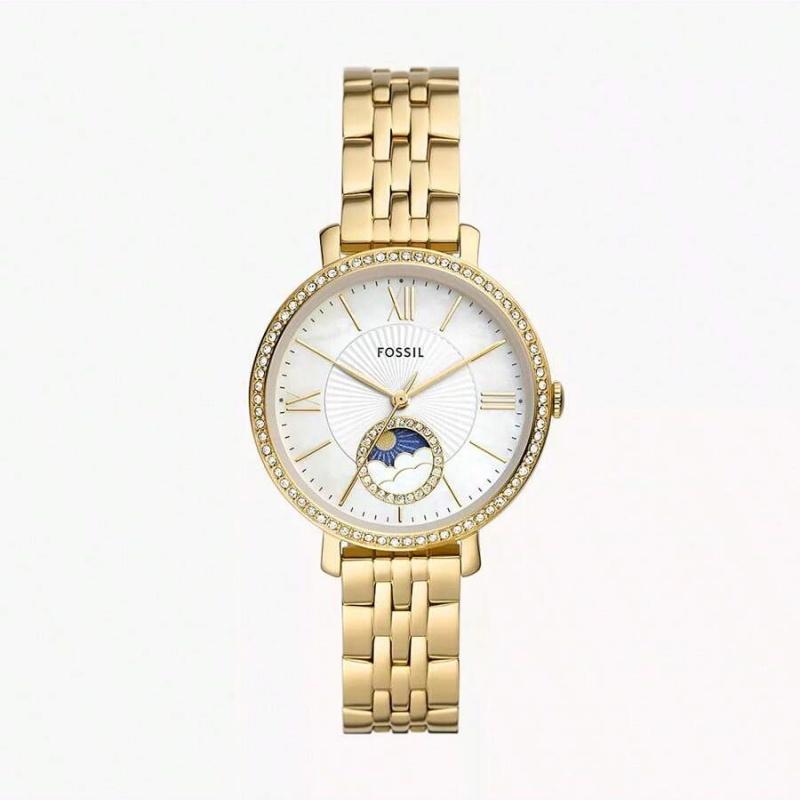 Jacqueline Series: Sun and Moon Theme Quartz Watch Stainless Steel Case/Artificial Gemstone Crystal Surface ES5167