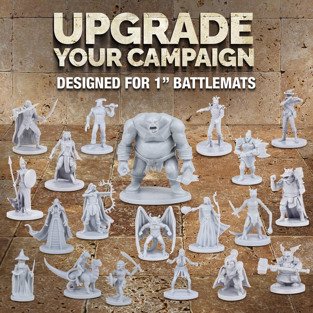Path Gaming 20-Piece Unpainted Miniature Set – 28mm Fantasy Heroes, Monsters, and NPCs for Dungeons & Dragons & Pathfinder