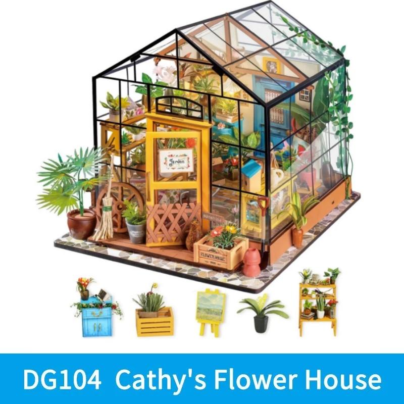 Robotime Сделай сам Деревянный Миниатюрный Кукольный Домик 1:24 Набора для сборки моделей кукольных домиков ручной работы Игрушки для детей Взрослых Дропшиппинг