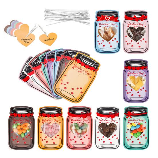 Поздравительная открытка ко Дню Святого Валентина с мешочками для конфет, сделай сам, ручная работа, романтическое сердце, каменная банка, праздничные вечерние открытки для детей