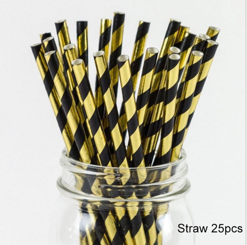 25 шт. фольги золото/серебро радуга одноразовые питьевые цветные бумажные трубочки рождественский свадьба день рождения украшения вечеринка мероприятия принадлежности