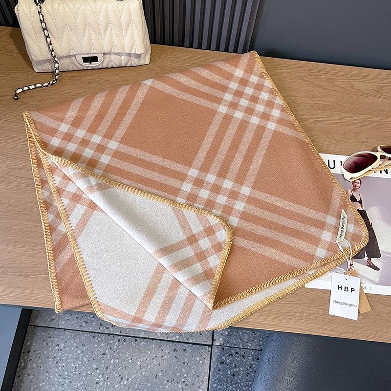 Scarf Women'S Autumn And Winter New Item Cashmere Blend Double-Sided Color Warm Shawl Thick Long Scarf High-End Sense Fashionable And Versatile