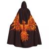 Унисекс Взрослый Плащ Огненного Феникса с Капюшоном Длинный Костюм Ведьмы Косплей