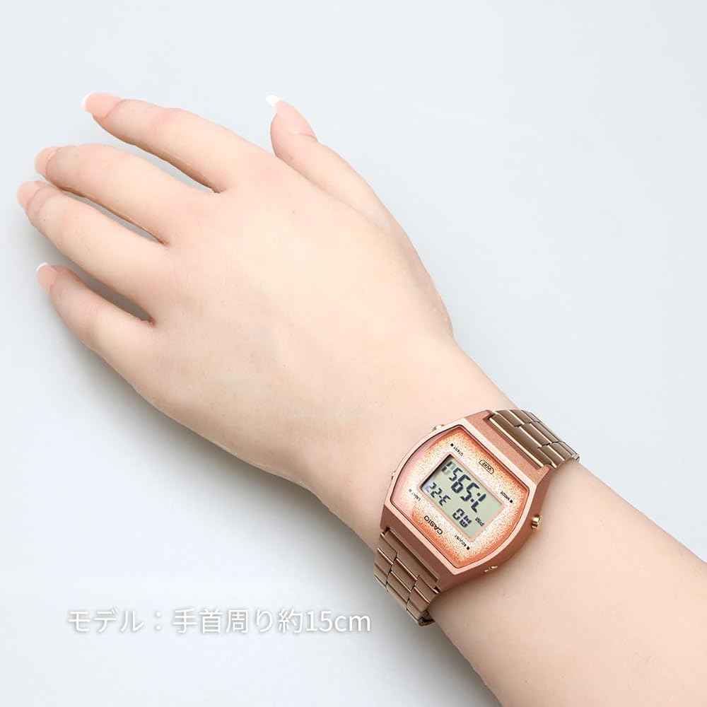 Casio Винтажная серия B640WCG-5 Унисекс Цифровые часы Розовое золото Блестящий циферблат
