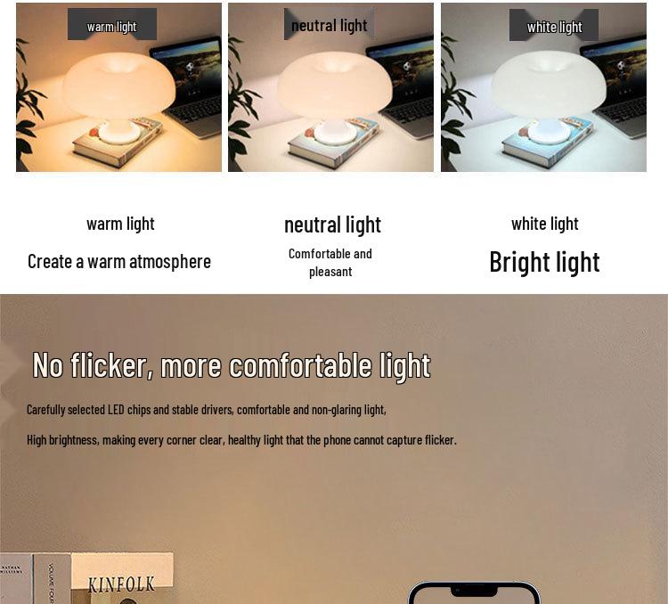 Italian Mushroom Table Lamp - Nordic Minimalist Decorative Night Light for Study & Bedroom