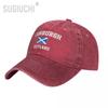 Flag of Scotland Edinburgh Unisex Adult Charcoal Washed Denim Baseball Cap Unisex Classic Vintage Cotton Dad Patriotic Trucker Hat