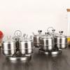 Stainless Steel Seasoning Jar Set with Spoon Spice Container with Swivel Base Salt Sugar Condiment Pot Kitchen Accessories