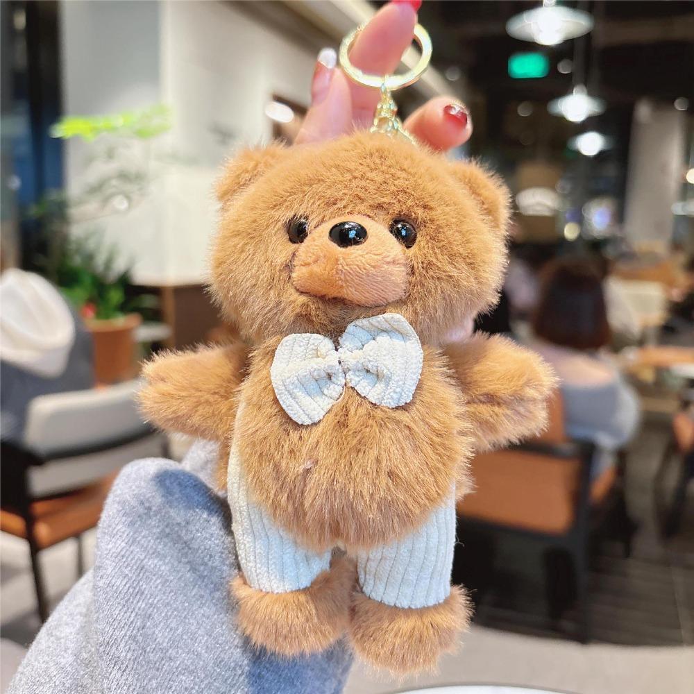 Мягкий плюшевый брелок в виде медведя-банта для девочки, сердечка, галстука-бабочки, плюшевой куклы, подвесного аксессуара