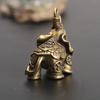 Brass Elephant Statue Solid Pure Copper Animal Miniature Model Small Statue Home Desk Toy Decoration Accessories Handicrafts