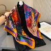 New Imitation Silk Scarf Square Scarf for Women European and American Socialite Shawl Scarf for Women Spring and Summer