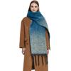Autumn and Winter New Women's  Gradient Color Scarf Jacquard Coarse Tassel Design Shawl Thick Warm Soft Lady Stylish Retro and Elegant Scarf