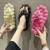 2024 Women Summer Flip Flops Outdoor Slippers Soft PVC Girls Peanut Massage Slides Slip-on Ladies Fashion Bubble Sandals