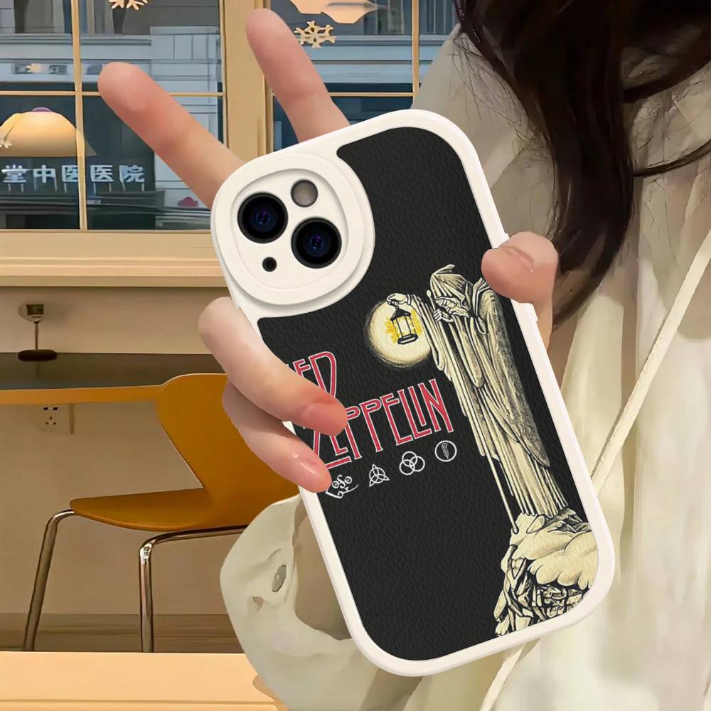 Чехол для телефона Rock Band L-Led Zeppelin для iPhone 16 15 14 16E 13 12 11 Pro Max Plus, кожаный