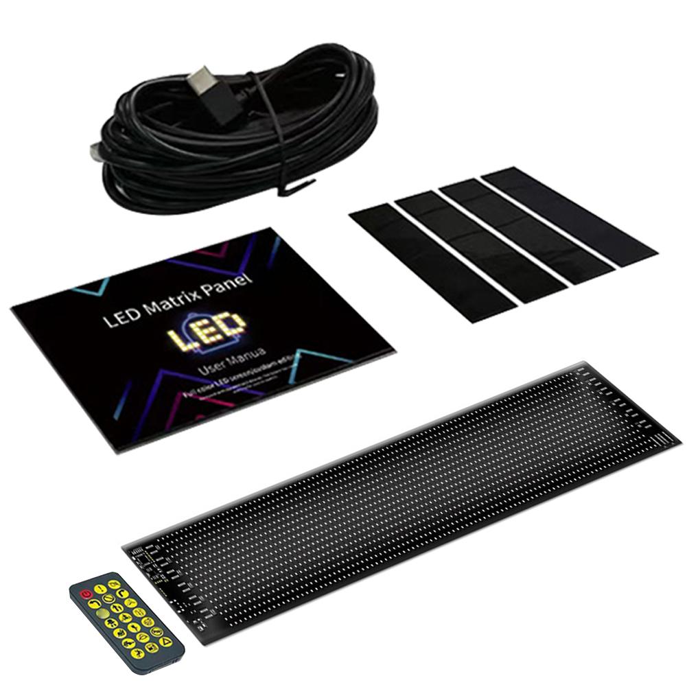 Управление через приложение Гибкий светодиодный знак для автомобиля Сверхяркий RGB-шаблон Бегущая строка Анимационный дисплей Водонепроницаемый IP65 Совместимый с Bluetooth