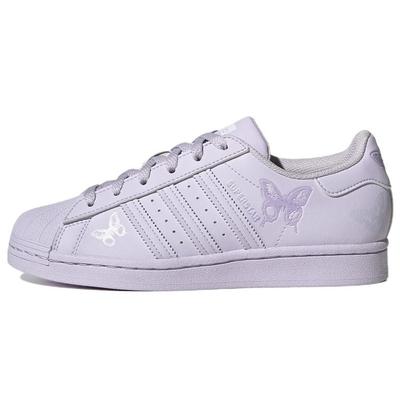 Оригинальные кожаные удобные нескользящие прочные низкие кеды серии Superstar Женские кроссовки фиолетовые GX2167