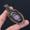 Tree Of Life Purpurite Gemstone Pendant Pure Copper Wire Wrapped Handmade Jewelry
