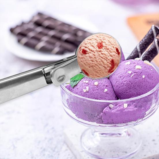 Ice Cream Scoop Stainless Steel Easy To Clean Perfect Circle Design Food Grade Dishwasher Safe Ice Cream Scoop