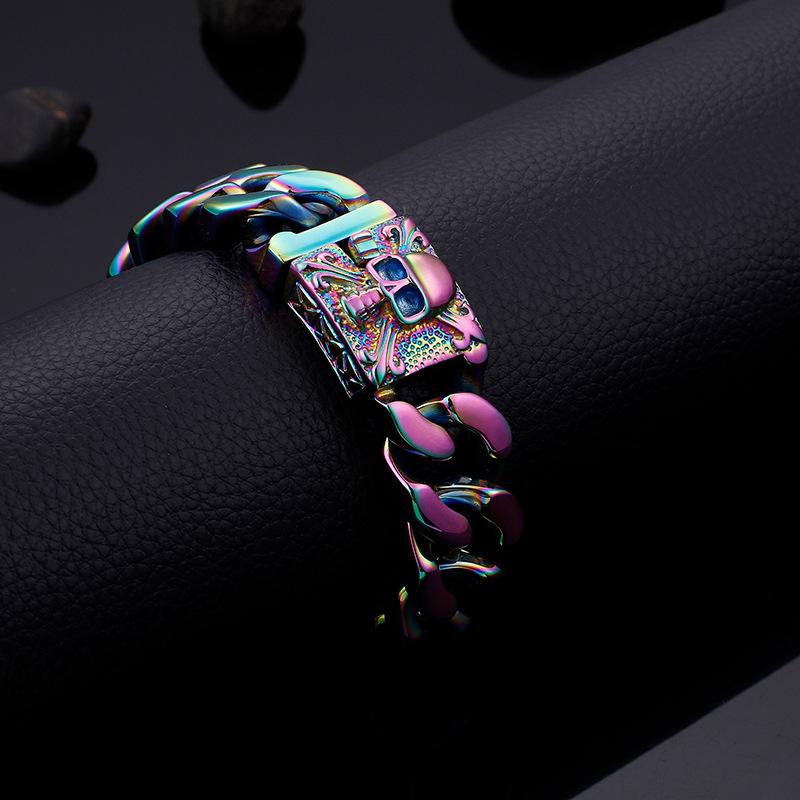 4 стиля серебряный цвет персонализированный кубинский браслет-цепочка Европейский и американский мужской браслет с черепом