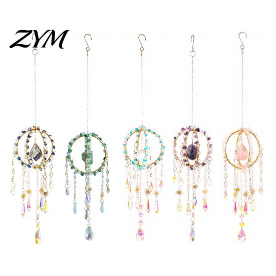 Stylish Home Accents Crystal Suncatcher Hanging, Ball Prism Rainbow Maker Pendant Outdoor Courtyard Decoration for Garden Patio Backyard Car