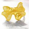 Gold Womens Exquisite Plated Ring With Large Floral Butterfly Design Adjustable