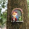 Mini Garden Resin Crafts Decoration Gnome Window Sleeping Garden Sculpture Gnome Outdoor Ornament Decoration