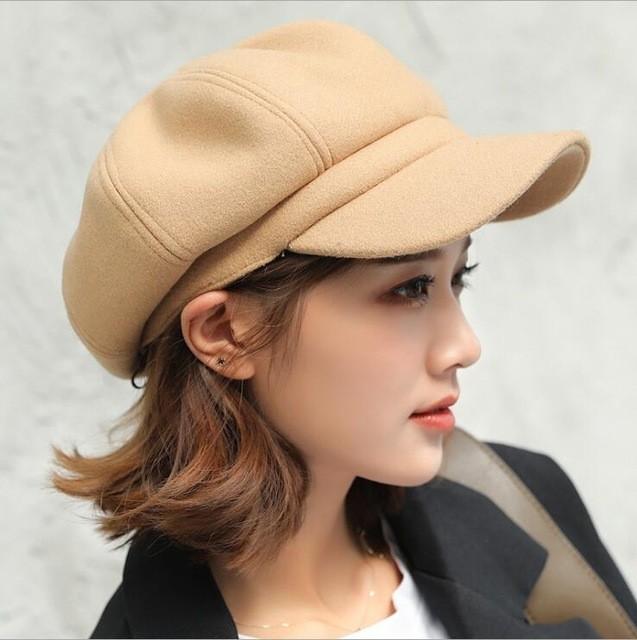 Vintage Style Wool Beret Hat For Women With Sun Protection For Autumn Winter Fashion