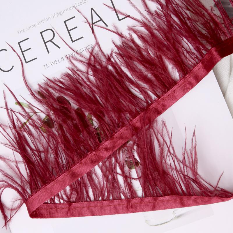 Платье из страусиных перьев 8-10 см, модное украшение, ткань с перьями и кисточками, аксессуары для одежды 