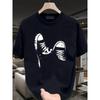 Make old canvas shoes printed with white T street cool wind slim short sleeve niche design sense men and women with the same top.