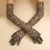 55cm Thin Leopard Mesh Gloves Long Costume Gloves Fashion Disco Mittens  Opera Stage