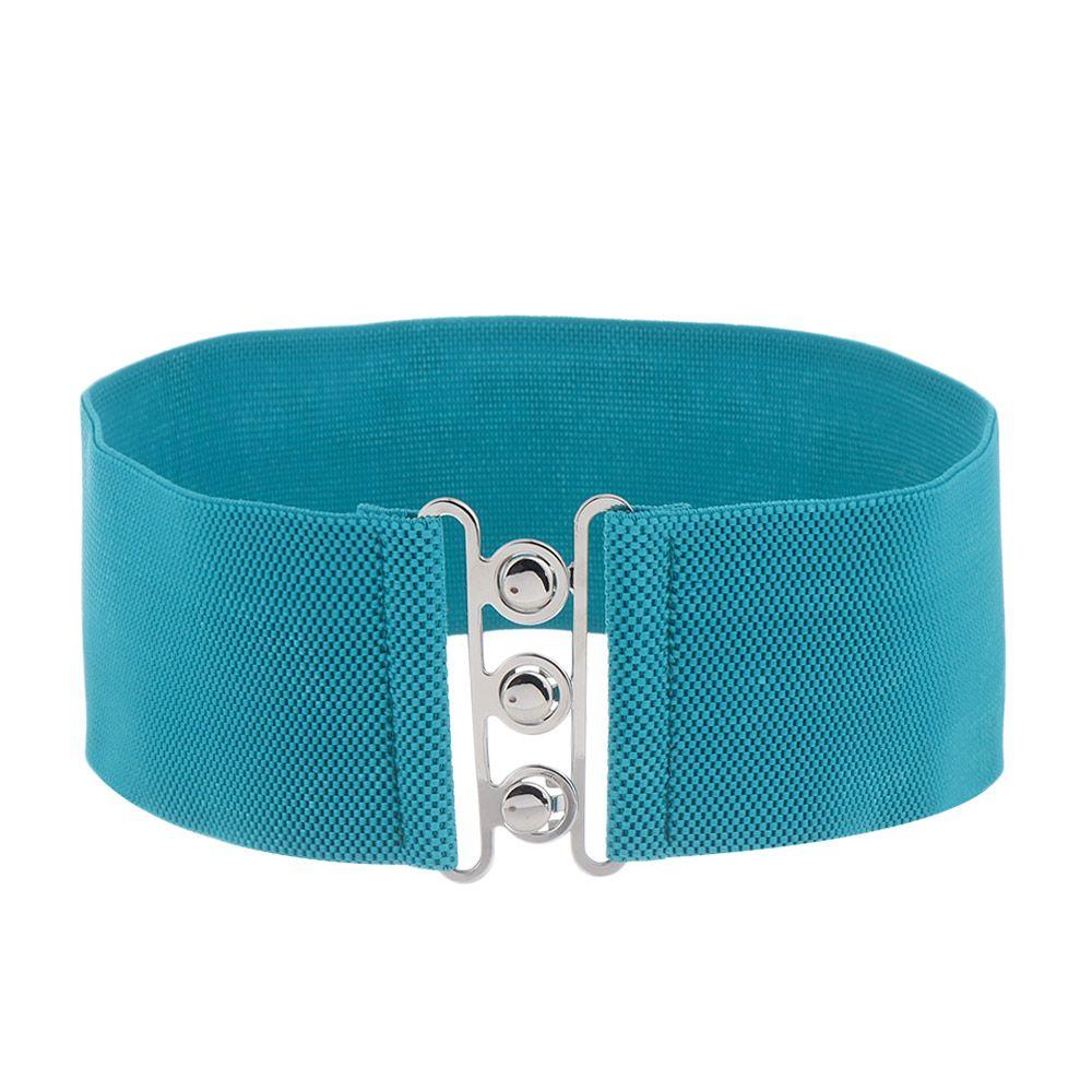 Женское повседневное широкое эластичное платье с поясом на талии, пояс с металлической пряжкой