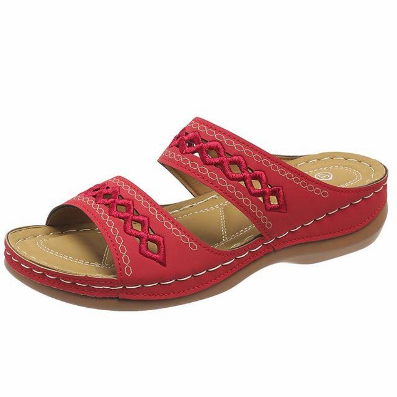 Модные удобные тапочки на танкетке для женщин, лето 2024, сандалии на платформе с ажурной подошвой, женские, больших размеров, нескользящие, пляжные шлепанцы